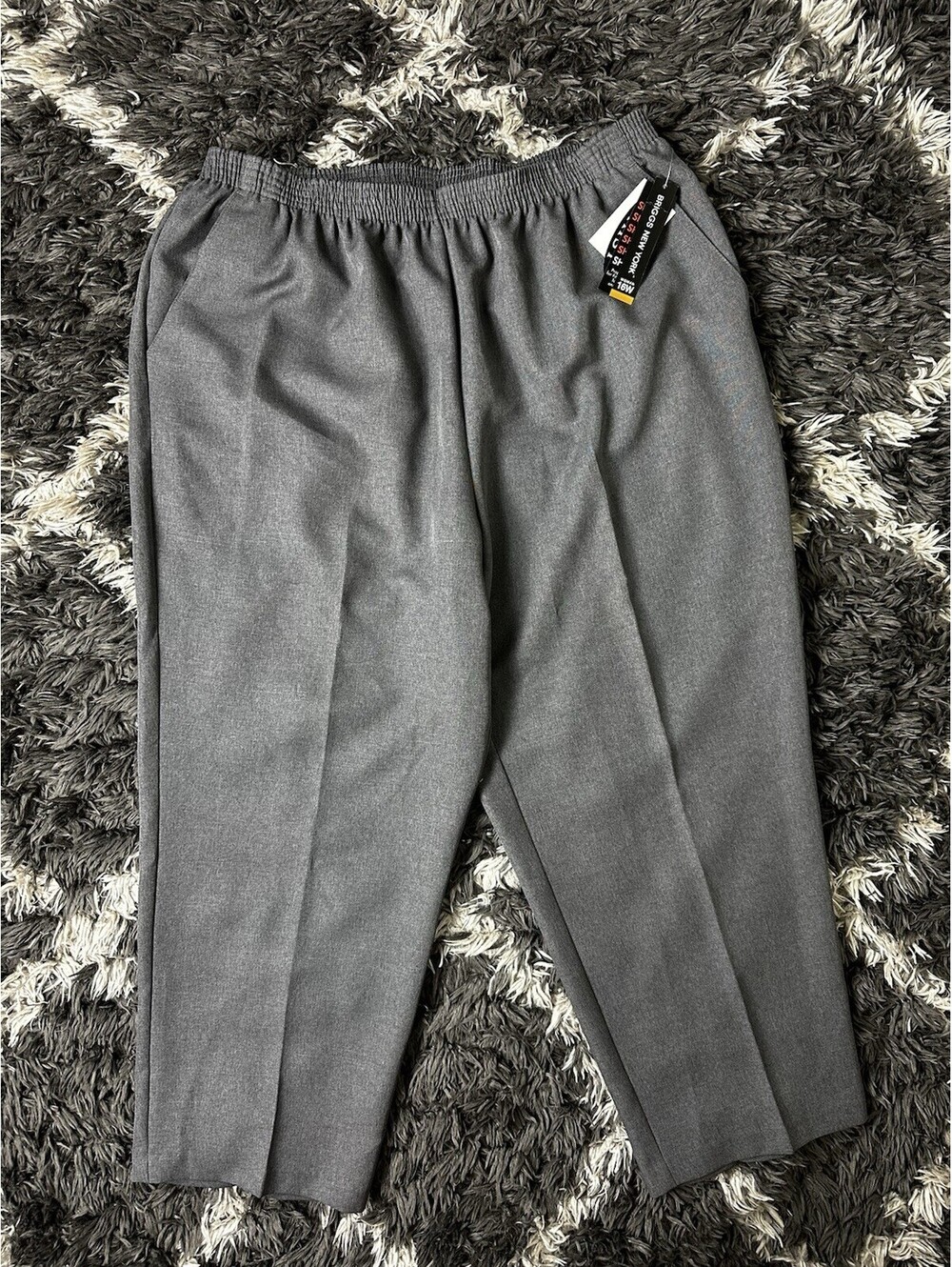 NWT Briggs New York Women Size 16W Gray Elastic Waist Pull On Dress Pants